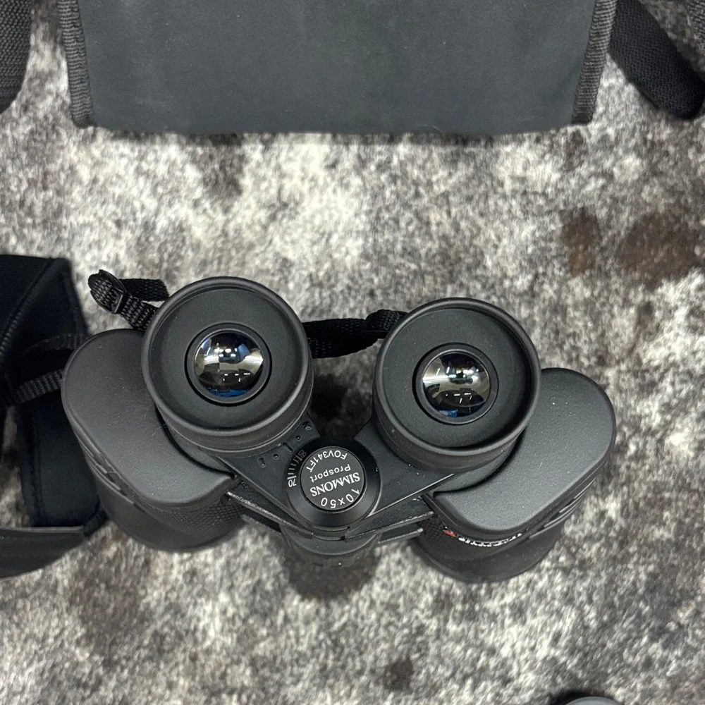 Simons Black Binoculars with Black Carry Case